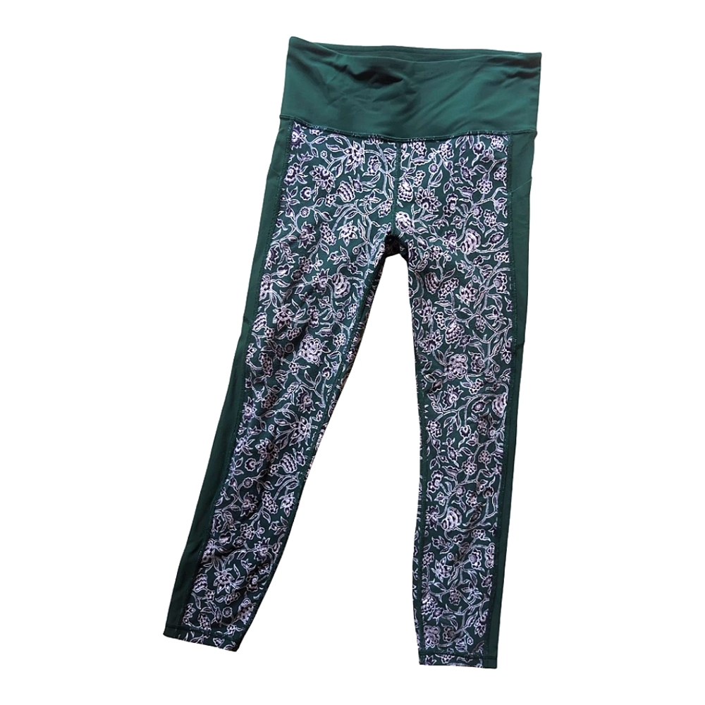 Athleta Green Printed Dragonfly Flora Kamala 7/8 Pocket Legging - Med